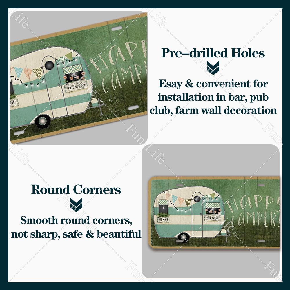 Camping Metal Sign Plate Plaque Vintage Tin Sign Decor for Camping/Cars/Tent/Cookout/Camping Supplies/Home Wall Decor