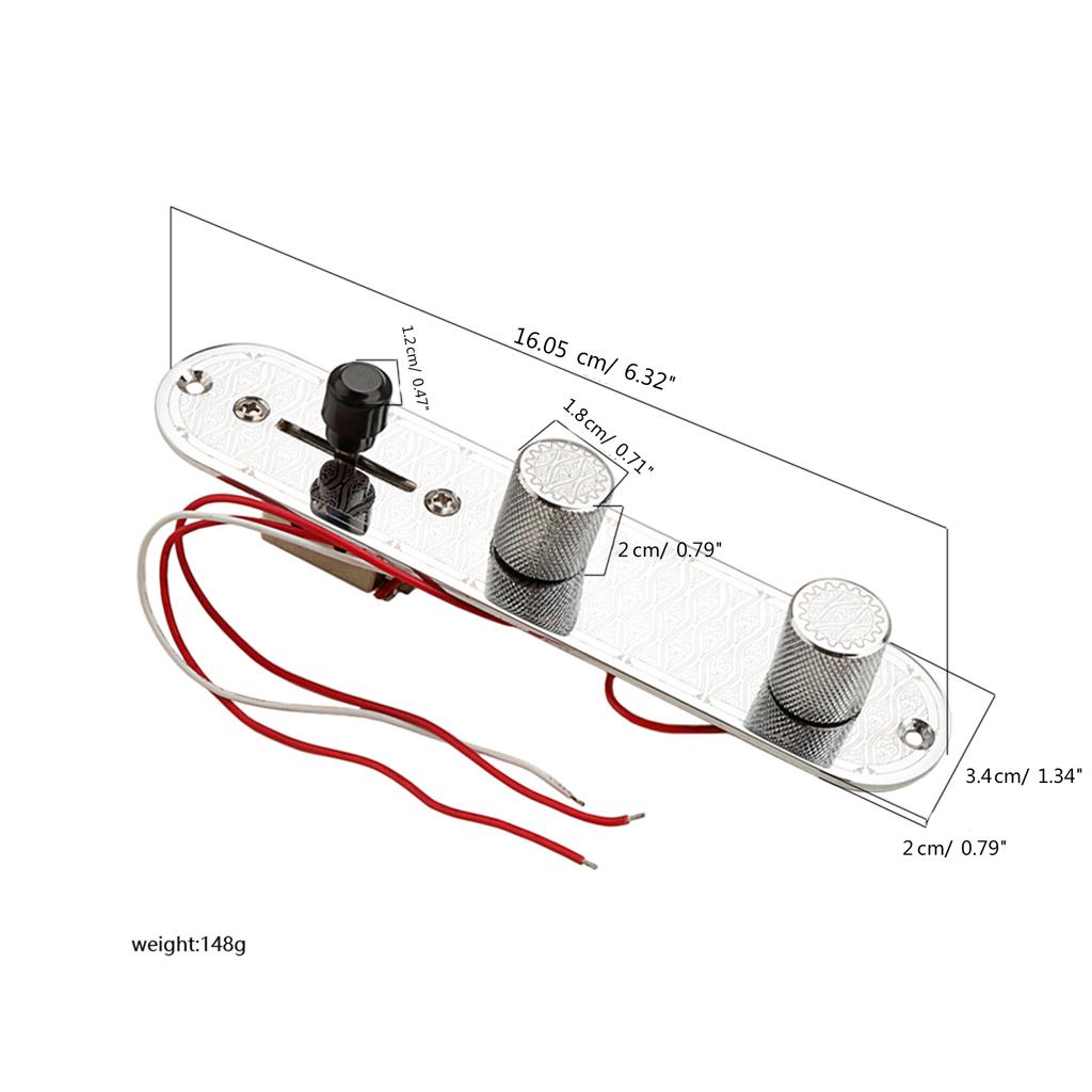 3 Way Guitar Control Plate Wired Loaded Prewired Control Plate with 3 Way Switch Electric Guitar Part Replacement