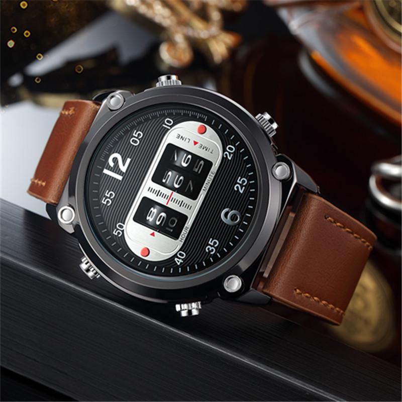 Men's Fashion Nylon Strap Creative Roller Design Watch