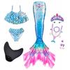Girls Mermaid Swimsuit Mermaid Tail Children's Bikini Swimsuit Split Swimsuit Colorful Sparkle