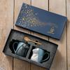 Couple Cat Mugs Gift Set, Ceramic Coffee Cups, Cute Birthday Present with Gift Box