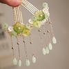 1/2Pcs Chinese Lotus Leaf Flower Hairpin Alloy Jewelry Hair Stick Trendy Long Tassel Hairpin For Women Girls Hair Accessory