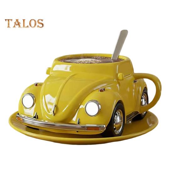 

Кофейная чашка в форме жука, забавная кружка для напитков для автолюбителей, новинка, чайная чашка, декор для домашнего офиса, креативные подарки для любителей жуков жёлтый