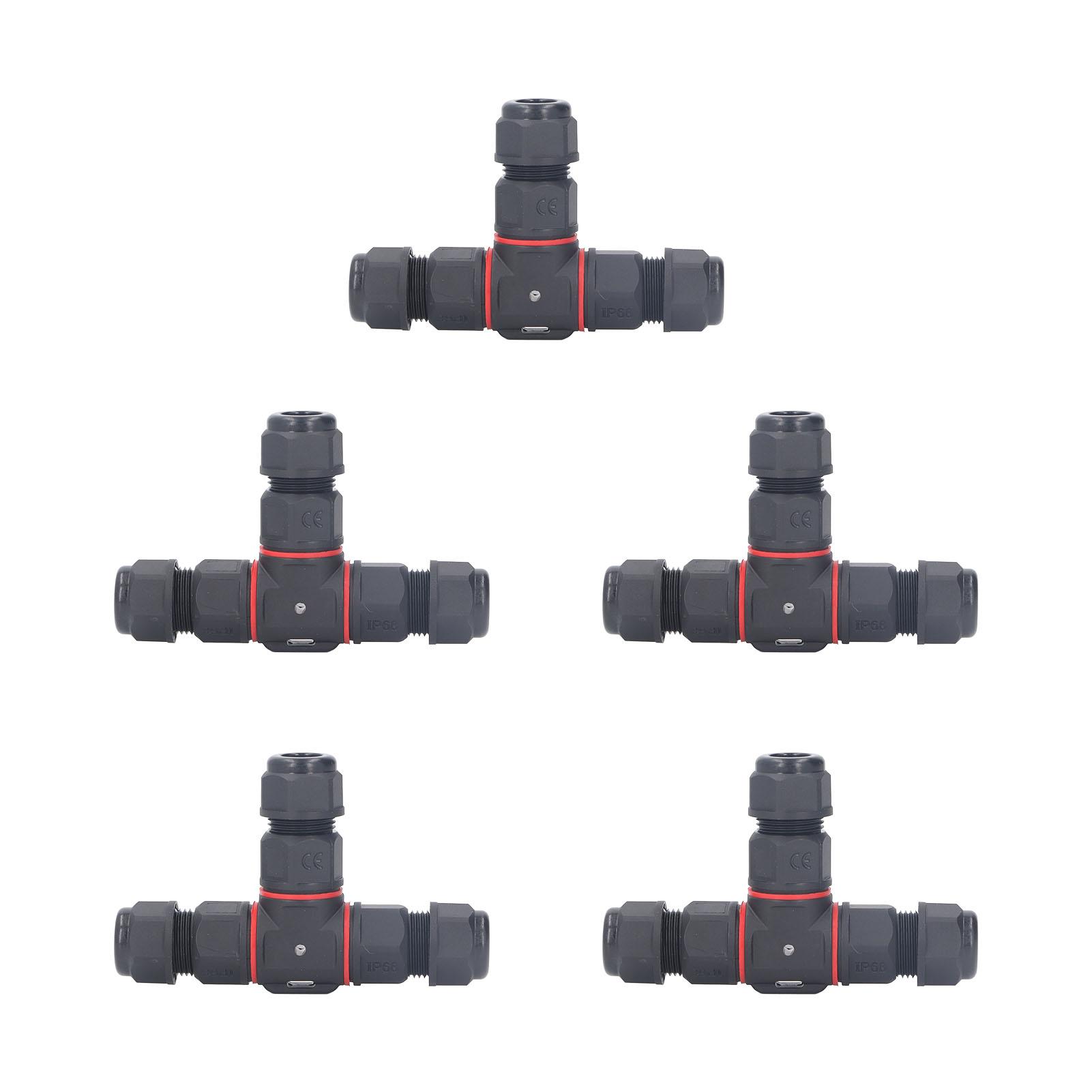 

5Pcs T Type Aviation Connector 3 Pin Butt Joint IP68 Waterproof Plug Socket 16A AC250V