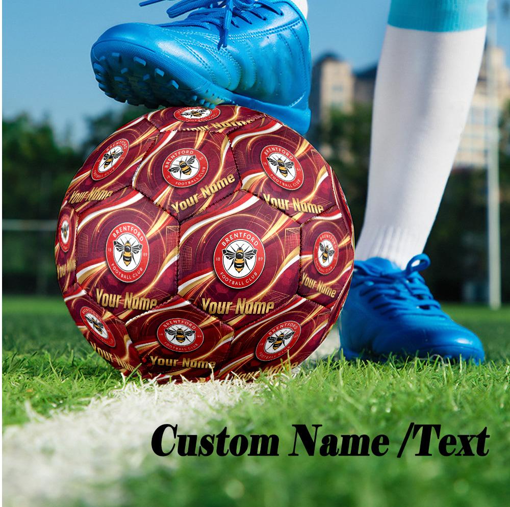 Size 5 Football Custom Name Text, Outdoor Training Soccer BallBrentford Football