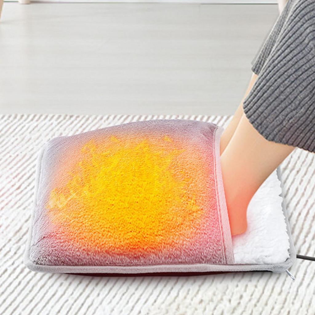 Winter Electric Foot Heating Pad USB Soft Plush Thermal Blanket Feet Foot Warming Mat Heating Slippers for Home Office Bedroom