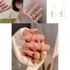 Vintage Bamboo Earrings Chinese Style Copper Ear Drops Long Fringe Green Bamboo Ear Thread