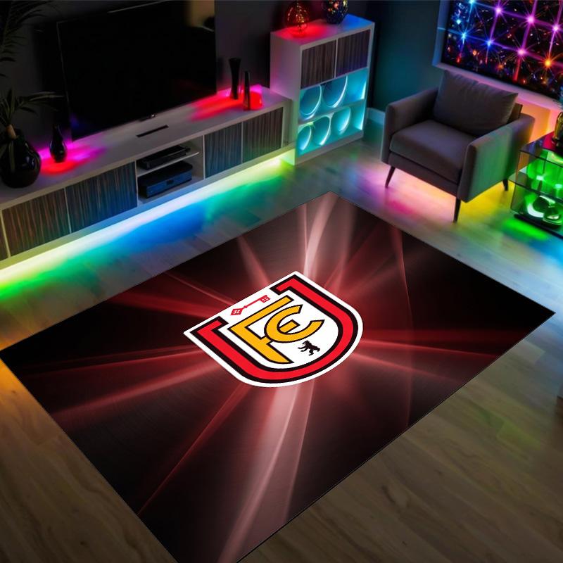Union Berlin FC Design Crystal Velvet Carpet Cozy Non?Slip Printed Rug For Bedroom Living Room Entrance