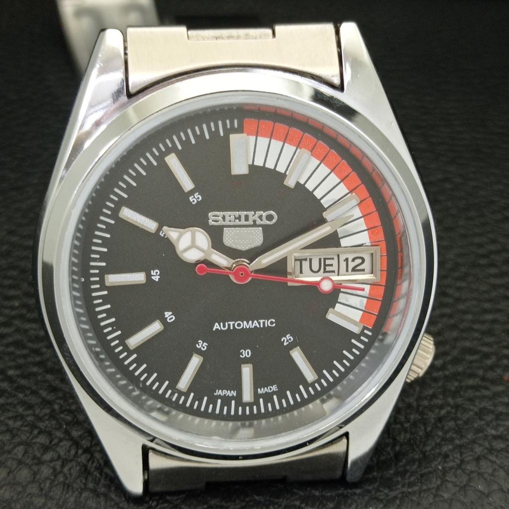 VINTAGE REFURBISHED SEIKO 5 AUTOMATIC 6309A JAPAN MENS BLACK WATCH a441082-9 Sk-a441082-1
