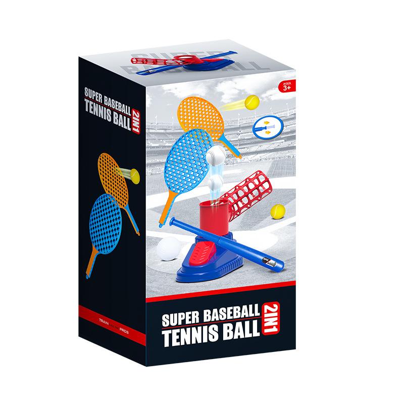 2'si 1 Arada Beyzbol Tenis Topu Makinesi Oyuncak Açık Hava Tenis Antrenmanı Plaj Sporları Oyuncak
