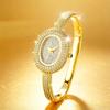 Högkvalitativ Retro Diamantarmbandsur För Kvinnor Lyxigt Ovalt Klocka Elegant Armband Smycken Dam Kvartsur Guld Silver Gåva