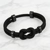 Yousheng Adjustable Men Rope Bracelet Infinity Knot Bracelet Simple Black Rope Bracelet with Card Gift for Husband Boyfriend Brother