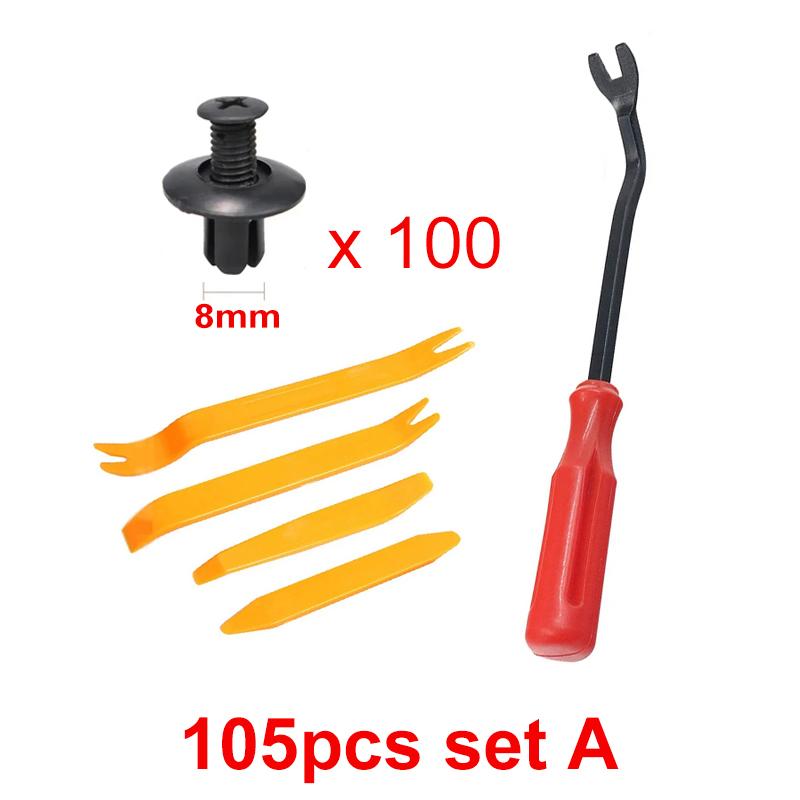 Car Fastener Clips Set Fender Rivet Clips Kit 6mm/8mm Auto Body Bumper Door Trim Panel Push Retainer Plastic Pin Rivet Repair