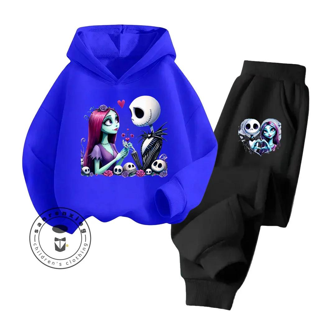 The Nightmare Before Christmas Long Sleeve Fashion Tops Suitable for Kids Soft Touch Elegant Design Hoodie Set