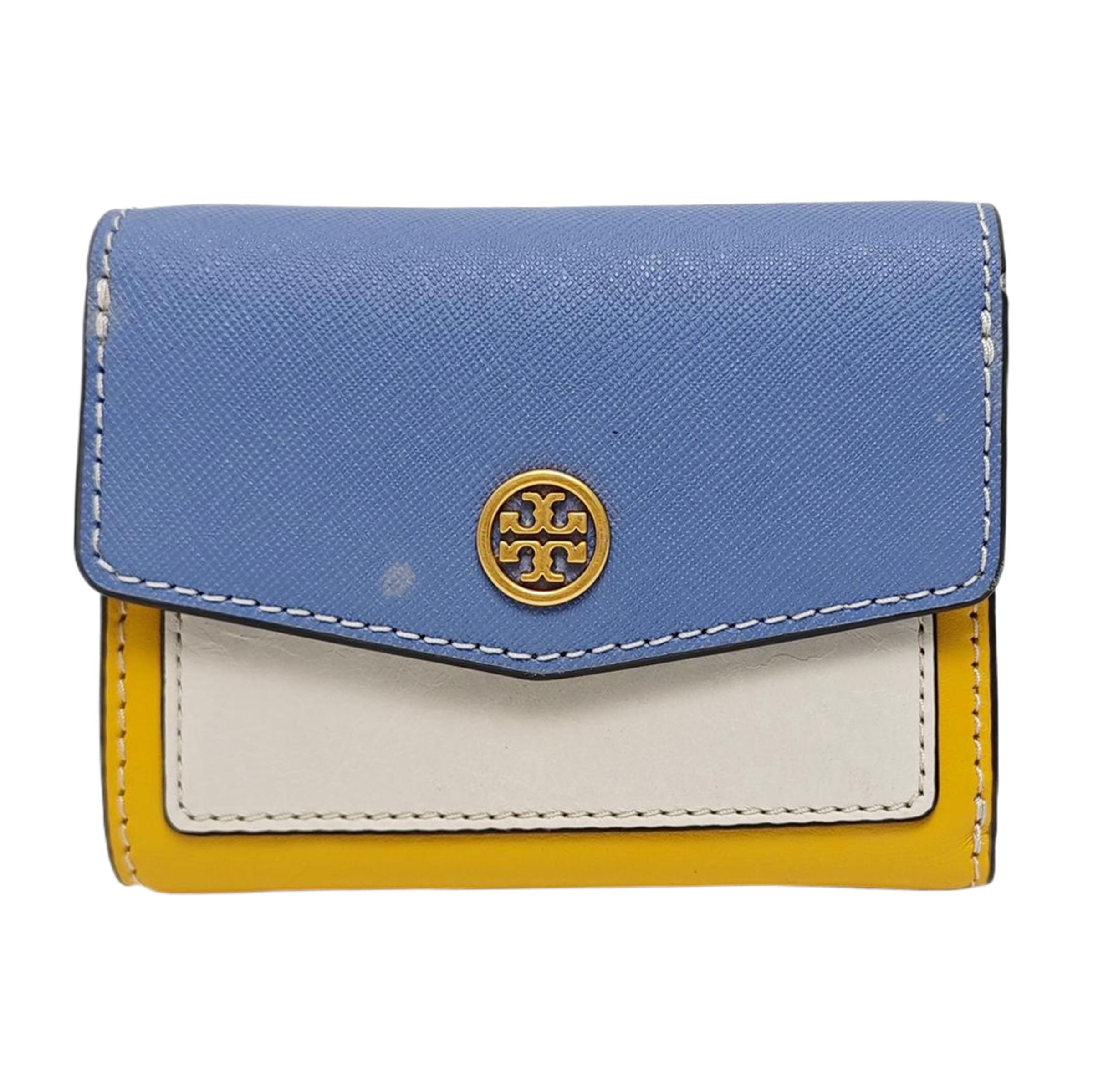 [Pre-Owned] TB Robinson Leather Color Block Short Wallet - Excellent #15JC1WK ONE SIZE
