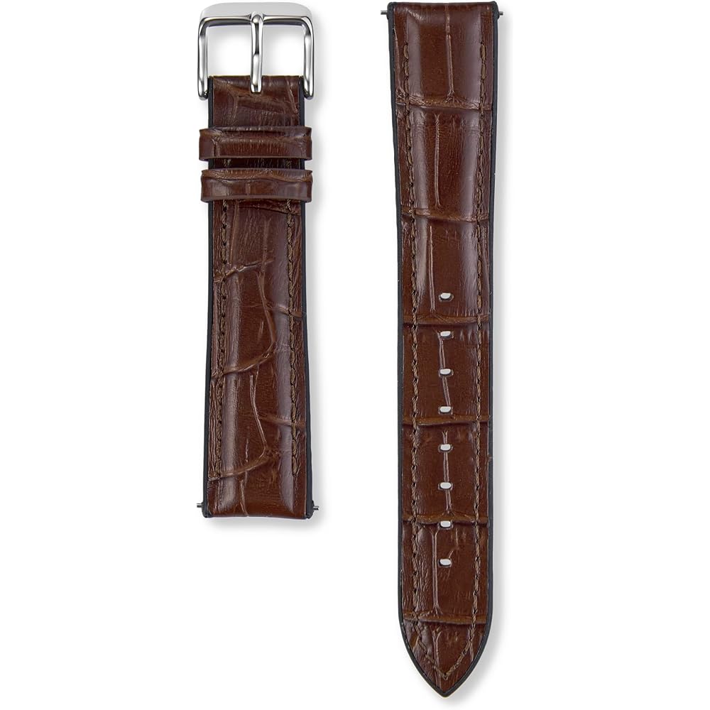 [Seiko Watch] Seiko Watch Replacement Band, Genuine Part, Cowhide Leather with Crocodile Embossed Pattern, Cowhide Leather & Rubber Backing, Lug Width