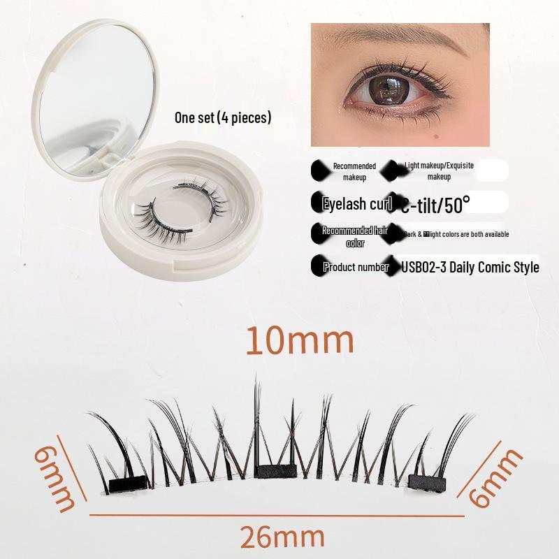Zestaw magnetycznych sztucznych rzęs Little Devil z futra ekologicznego z klipsem