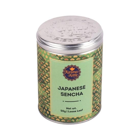 Karma Kettle Ceai verde japonez Sencha - 50 g de ceai din frunze vrac | Ceai pentru stimularea imunității | Abrupt fierbinte