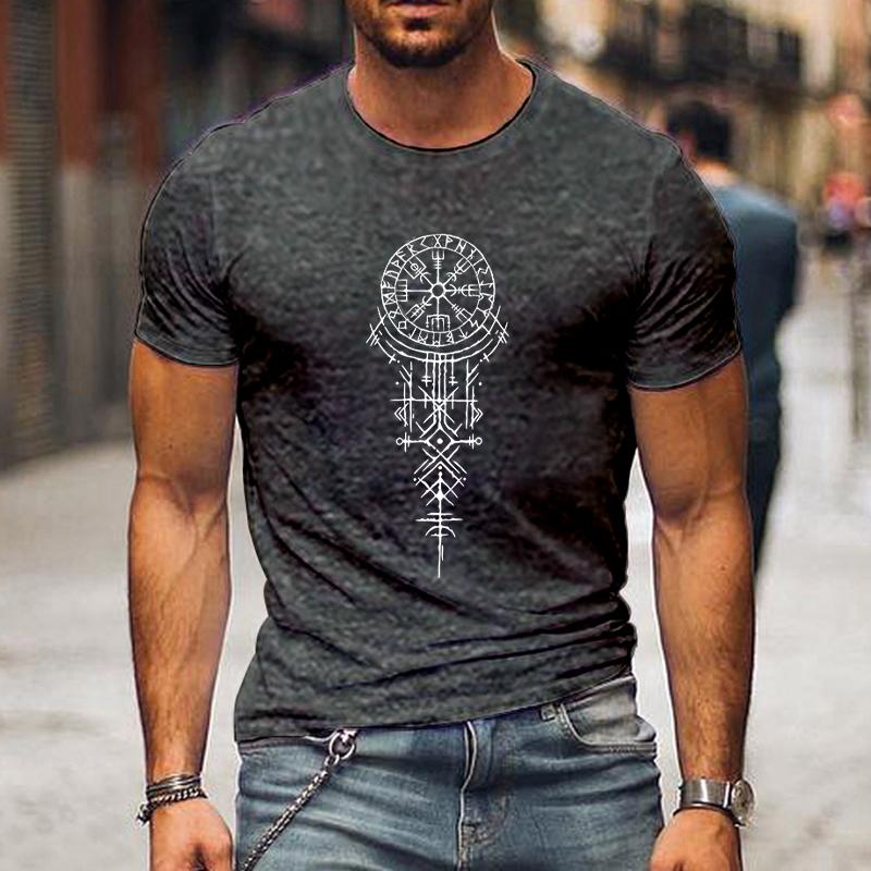 Viking Runic Compass Graphic T Shirts Funny Trip Tshirts Short Sleeve Tops Loose Fashion Harajuku T-shirts Men Brand T-shirt