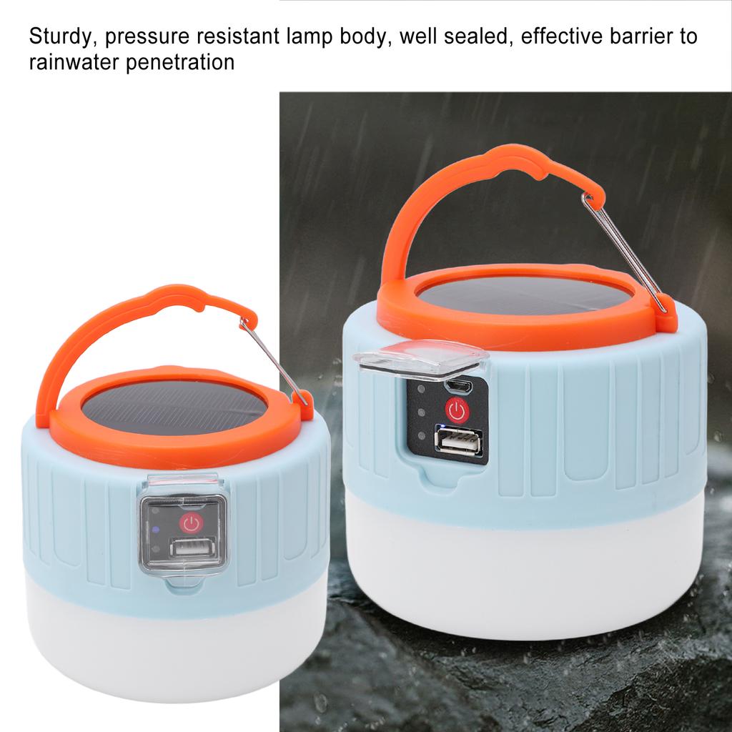 LED Camping Lantern Multifunction Solar Powered Outdoor Tent Lamp for Camping Night Market Stall Emergency