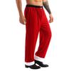 Mens Santa Claus Pants Christmas Cosplay Costume Red Soft Velvet Long Loose Trousers