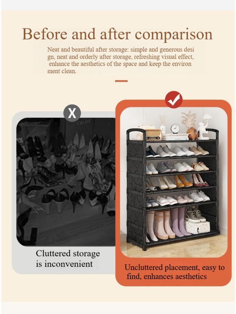 2025 Metal Shoe Rack Shelf, Shoemaker Organizer,Multi-Layer Entryway Shoe Organizer with Top Storage Shelf – Space-Saving