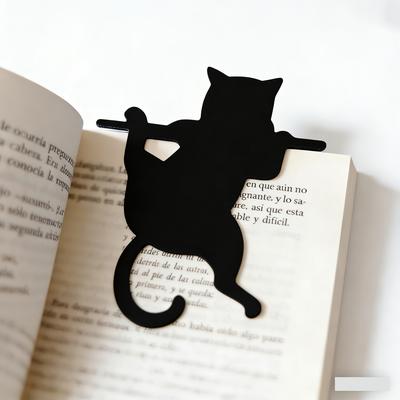Cute Black Cat Bookmark Suitable for Cat Lovers Gift, Adorable Kitten Bookmark for School, Home & Office - Book Page Marker for Students, Teachers