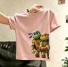 Ninja Turtles Childrens ShortSleeved Summer New Style Boys and Girls Cartoon Print TShirt Pure Cotton Breathable Top