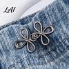 Jeans Waist Tightener Six-Leaf Pants Button Detachable Loose Button Pin Tightening Pins No Sewing Required Buckle Clothing Accessories Easy