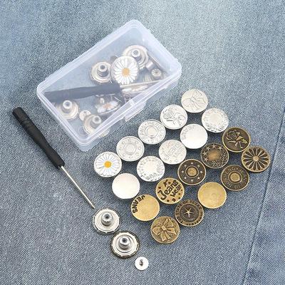 Removable, Adjustable No-Sew Metal Buttons for Denim Underwear - Waist-Tightening Magic Button