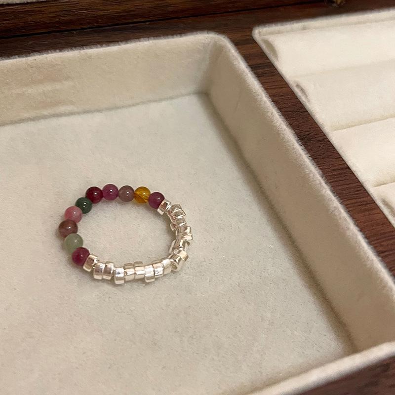 Tourmaline Vintage Stylish Pearl Ring For Women Beautiful Geometric Design