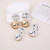 European & American Geometric Beaded Metal Stud Earrings - Simple, Versatile, Bright, Niche Design for Women