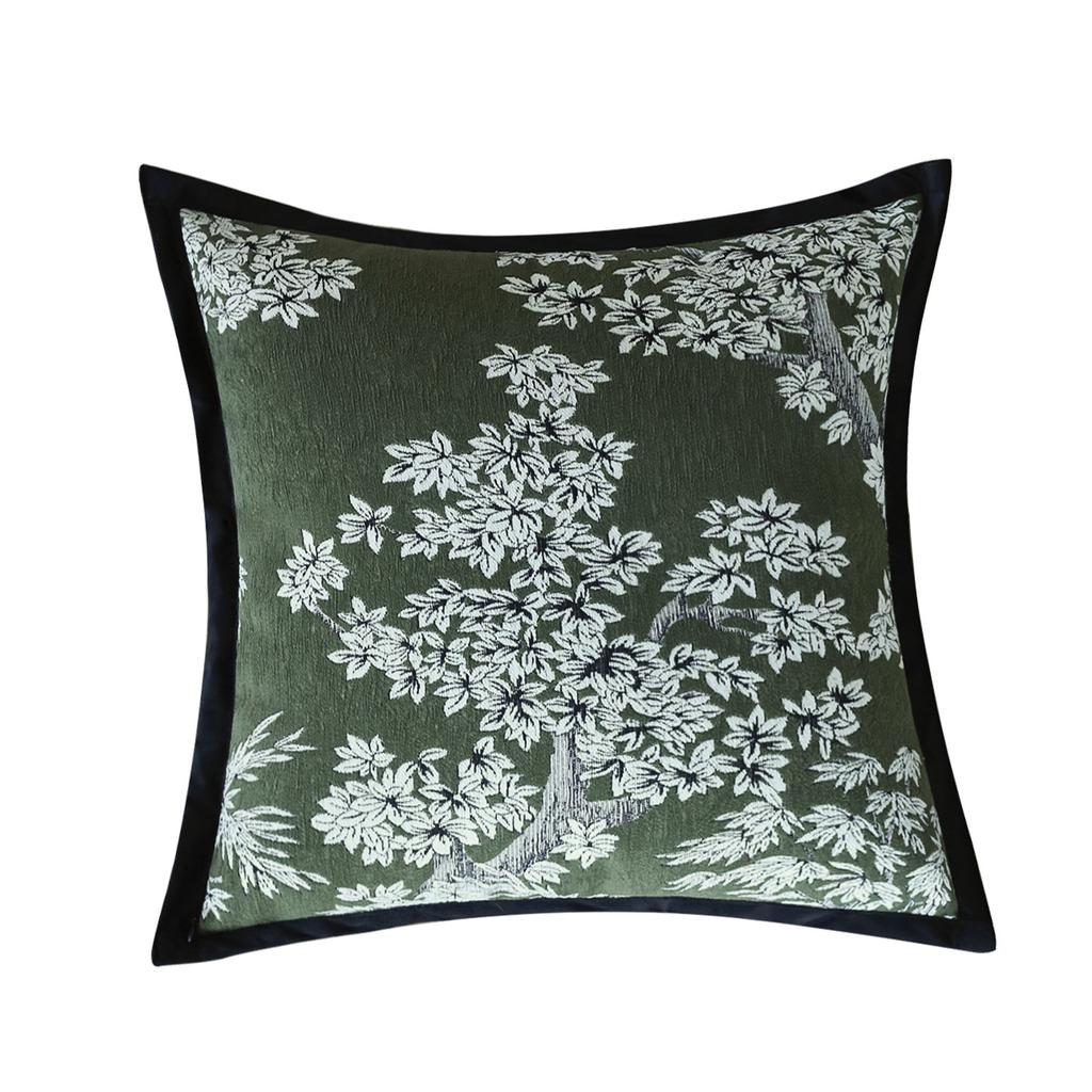 Modern Light Luxury Style Pillow Model Room Olive Green Sofa Pillow Case B&B Bedside Pillow Waist Pillow Soft Cushion