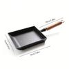 1Pcs Japanese Cast Iron Egg Pan Non Stick Square Frying Pan for Pancake Home Kitchen Cookware Easy To Clean Cooking Tools