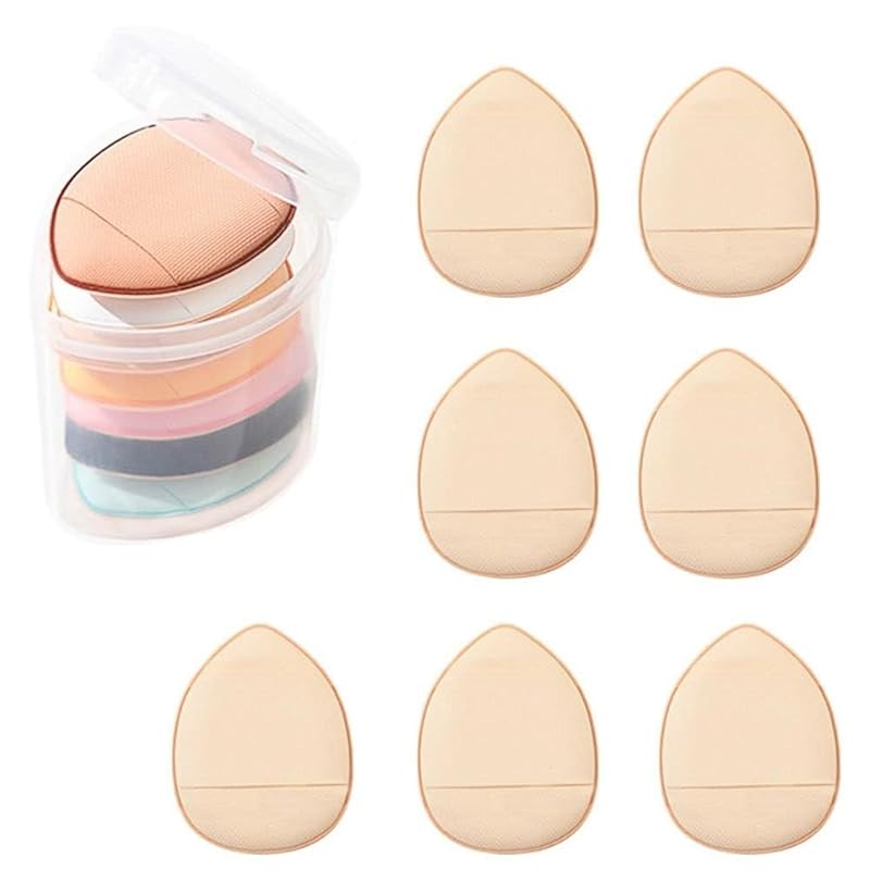 7Pcs Mini Finger Puff, Mini Finger Makeup Puff Mini Triangle Makeup Puff Soft Beauty Makeup Tools for Foundation, Repair Cream Makeup Blenders and