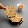 6Pcs/Set Chinese Style Wooden Round Cup Mat Lotus Flower Tea Cups Coaster  Home Decoration