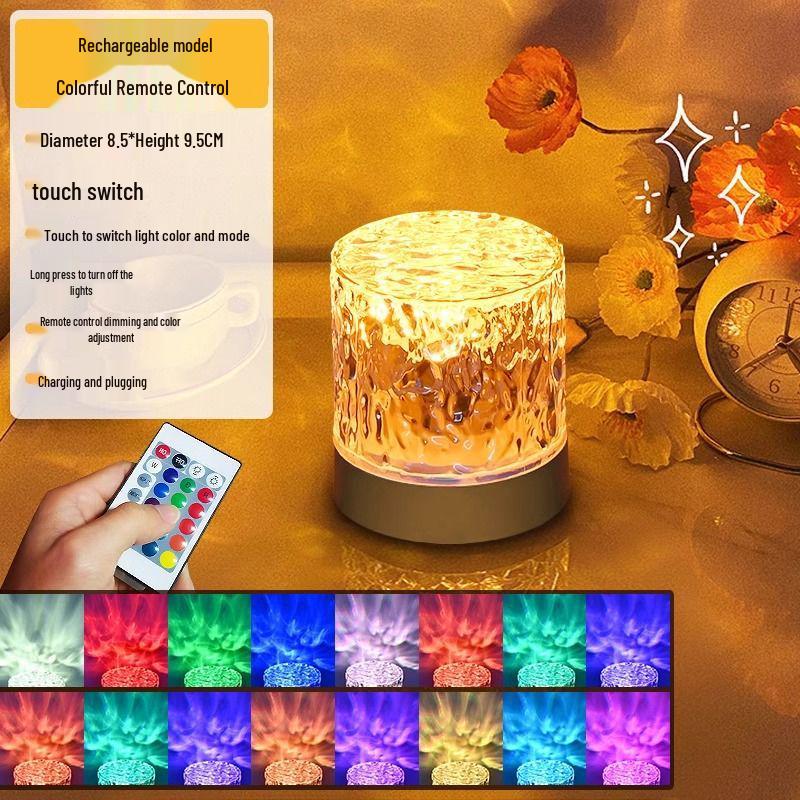 Creative Water Wave Projection Bedside Lamp: Mood Light for Bedroom