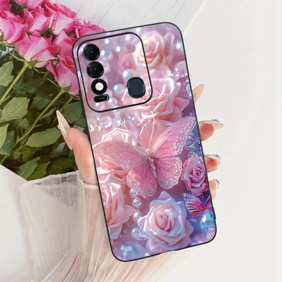 Cute Printing Phone Case For Tecno Spark 8 8T 8C Soft Black Silicone TPU Cases For Tecno Spark8 Spark8C Spark8T Covers Bumpers