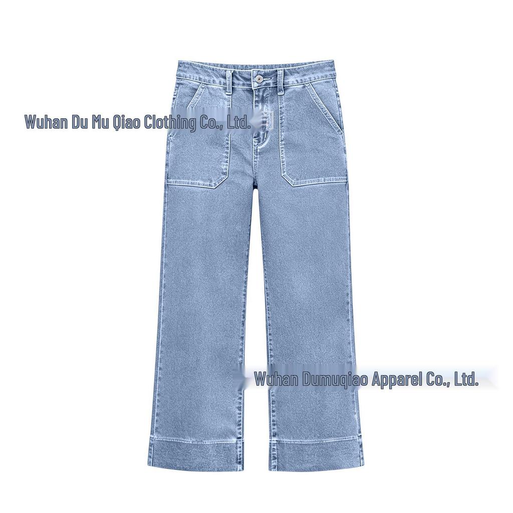 European & American Women's Versatile Loose Cropped Jeans with Pockets