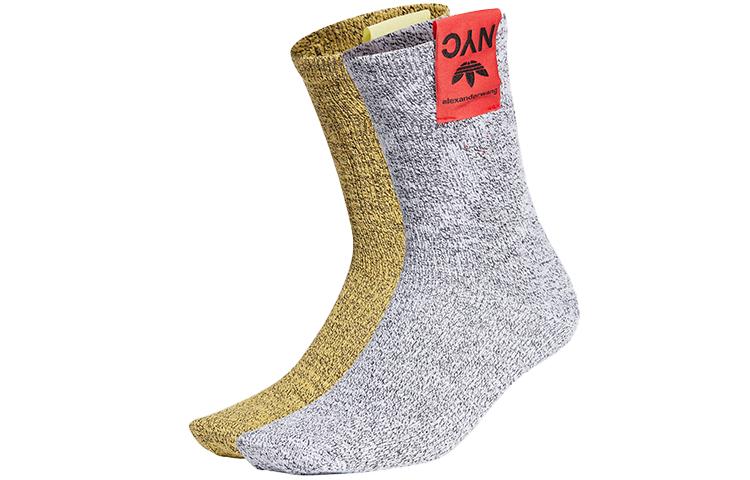 

Adidas Originals Crew Socks Unisex 2 Pack Yellow/Gray FK2113 XS