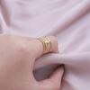 Hollow Double Layered Blank Water Drop Base Fit DIY Crystal Stone Open Adjustable Stainless Steel Rings For Women Men's Jewelry