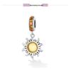 Everlove Minimalist Sun & Stars Sterling Silver Bracelet with Gold Glass and Zircon Charms - SCC2210