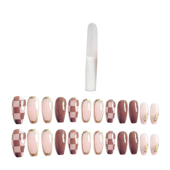 

1 комплект, полные накладные ногти, долговечный маникюр с защитой от падения, экологически чистый размер, искусственные насадки для дизайна ногтей для вечеринки 6