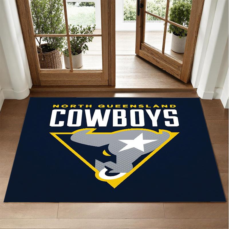 North Queensland Cowboys Design Crystal Velvet Rug Soft Decorative Mat for Bedroom Entrance