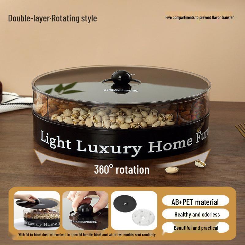 Luxury Rotatable Double-Layer Snack Tray