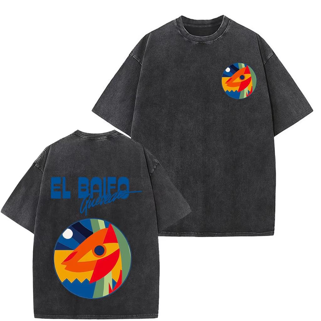 QUEVEDO EL BAIFO Album 2026 Tour Graphics Vintage Washed Tees Men Women Fashion T-shirts Loose Oversized Unisex Harajuku high quality