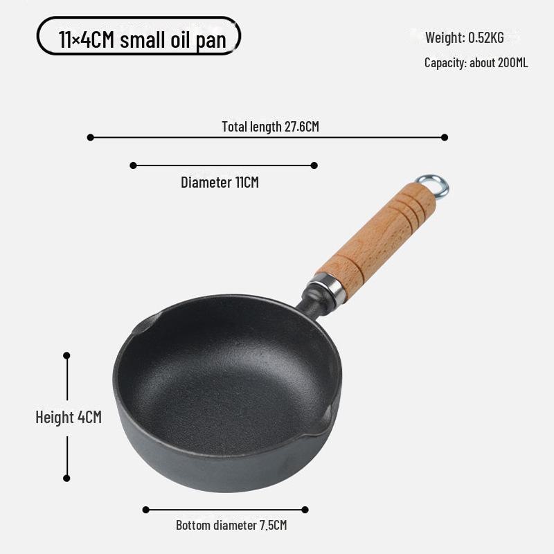 Compact Non-Stick Cast Iron Oil Pot with Pouring Spout