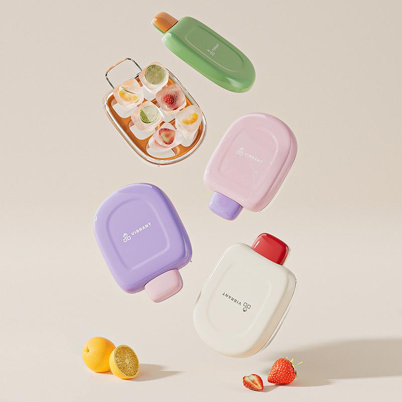 1pc Cartoon Ice Cube Mold Summer Ice-making Box Household Stackable Make Ice Cream Container Press Easy Demolding Ice Mould