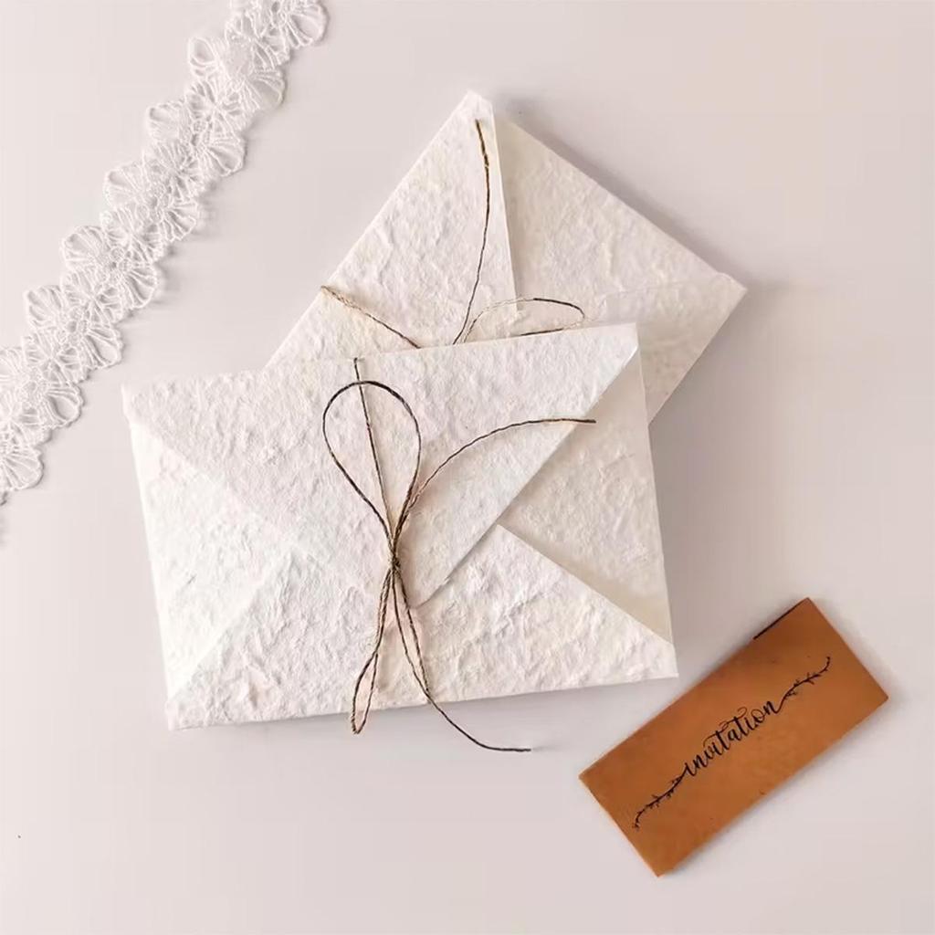 High-End Embossed Cotton Paper Envelopes for Weddings & Business Invitations, Handmade with an Antique Texture