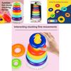 Baby Stacking Rainbow Tower Toy For Infants 6-12 Months Enhances Motor Skills